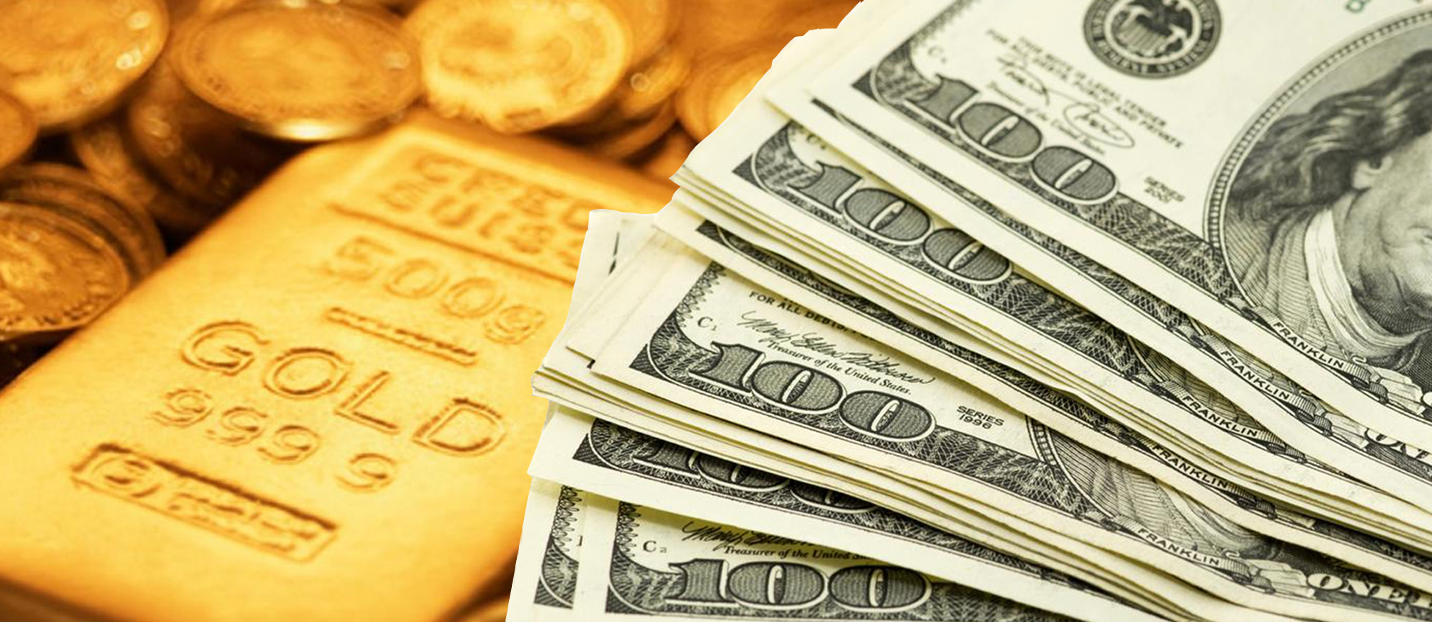 علاقة انخفاض الدولار الأمريكي بأسعار الذهب والمعادن
